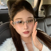 2026新款 辣妹太阳镜 欧美风星星方形无框墨镜gm高级感女潮欧美个性