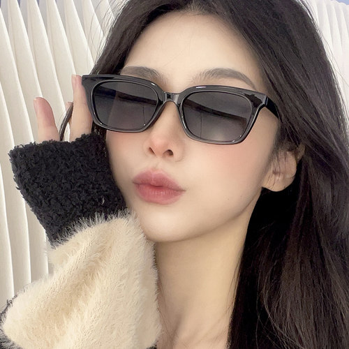 欧美小方框长方形街拍复古墨镜潮