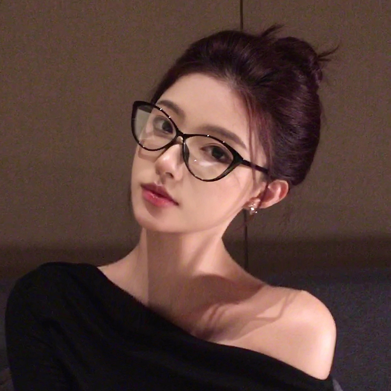 韩系大超轻猫眼高级感眼镜ins潮