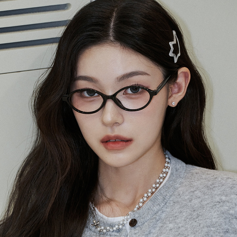 防蓝光眼镜女款复古椭圆小防辐射