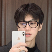 韩系男学生黑框气质椭圆防蓝光眼镜女方圆脸显脸小素颜近视镜ins