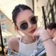 新款 偏光墨镜女网红圆框太阳眼镜韩版 潮流复古太阳镜显脸小高级感