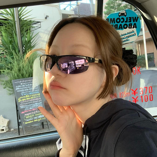 显脸小太阳眼镜 骑行风反光墨镜女高级感防紫外线太阳镜男潮酷个性