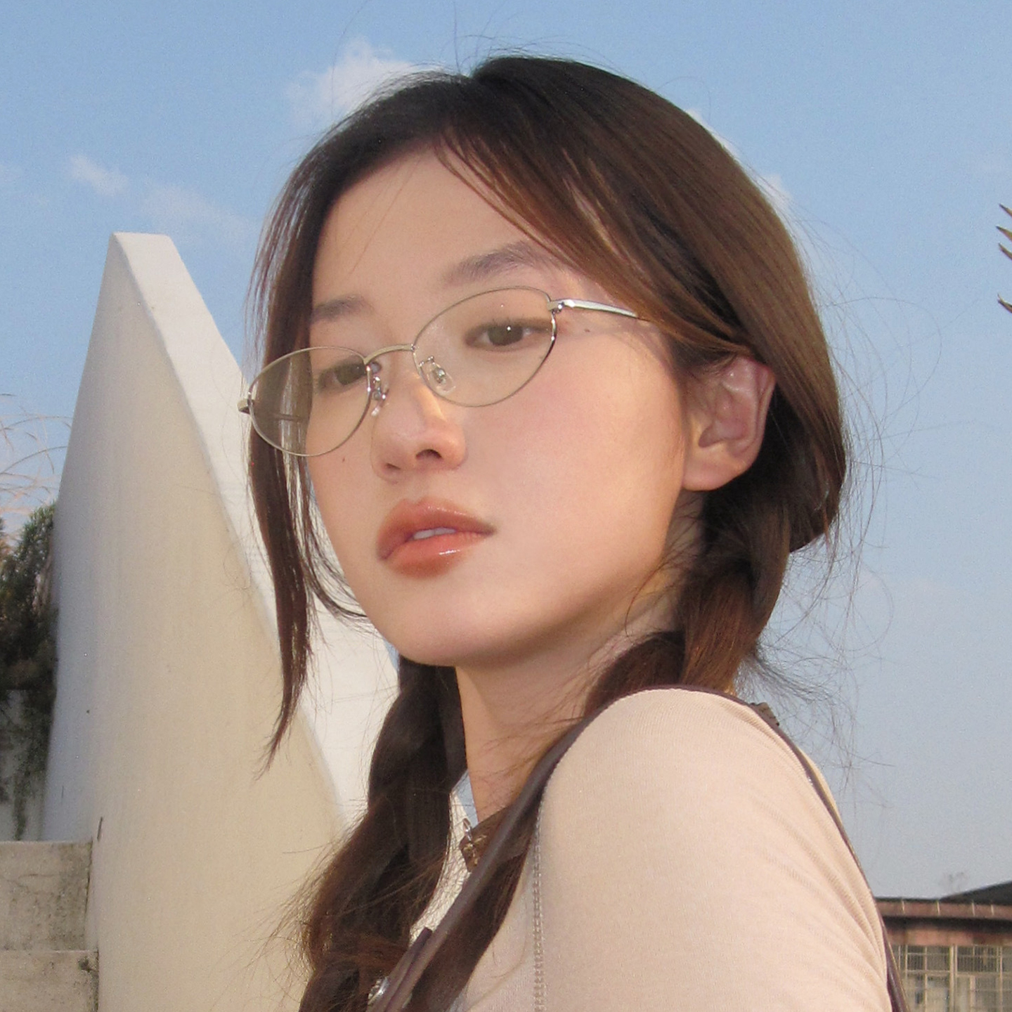 时尚银色椭圆眼镜韩女潮流素颜显脸小时尚气质防蓝光镜可配度数潮