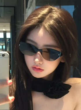 欧美金属猫眼太阳镜显脸小女潮高级感轻奢时尚遮阳防紫外线墨镜男