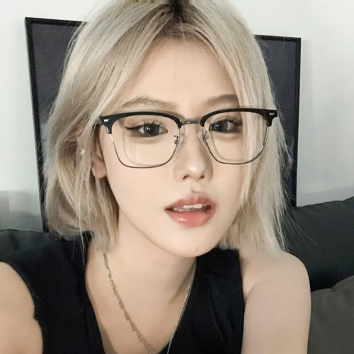 复古眉毛框超轻近视商务防蓝光镜