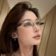 凹造型纯欲防蓝光镜 无框切边眼镜女显瘦时尚 新款 日系涩谷辣妹个性
