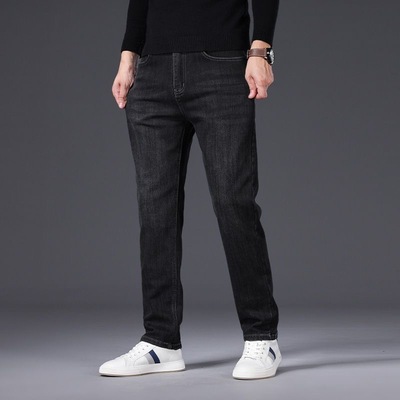 春季新款直筒牛仔裤男士商务百搭