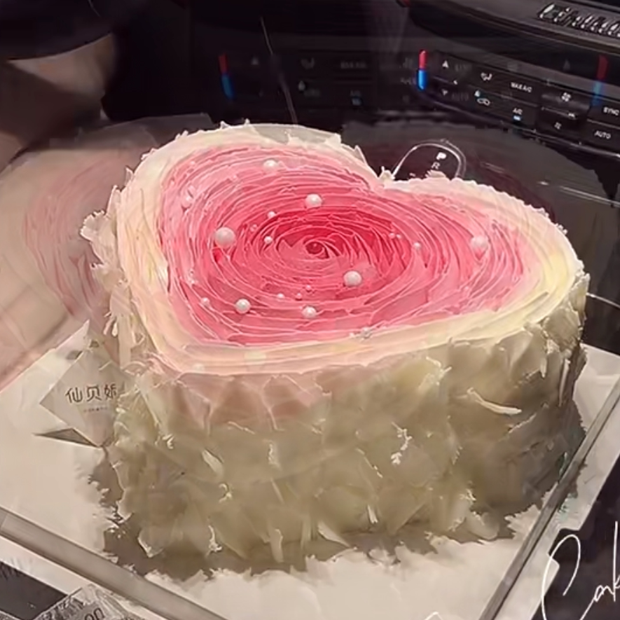 情人节生日蛋糕渐变色爱心玫瑰花上海杭州长春沈阳大连秦皇岛全国