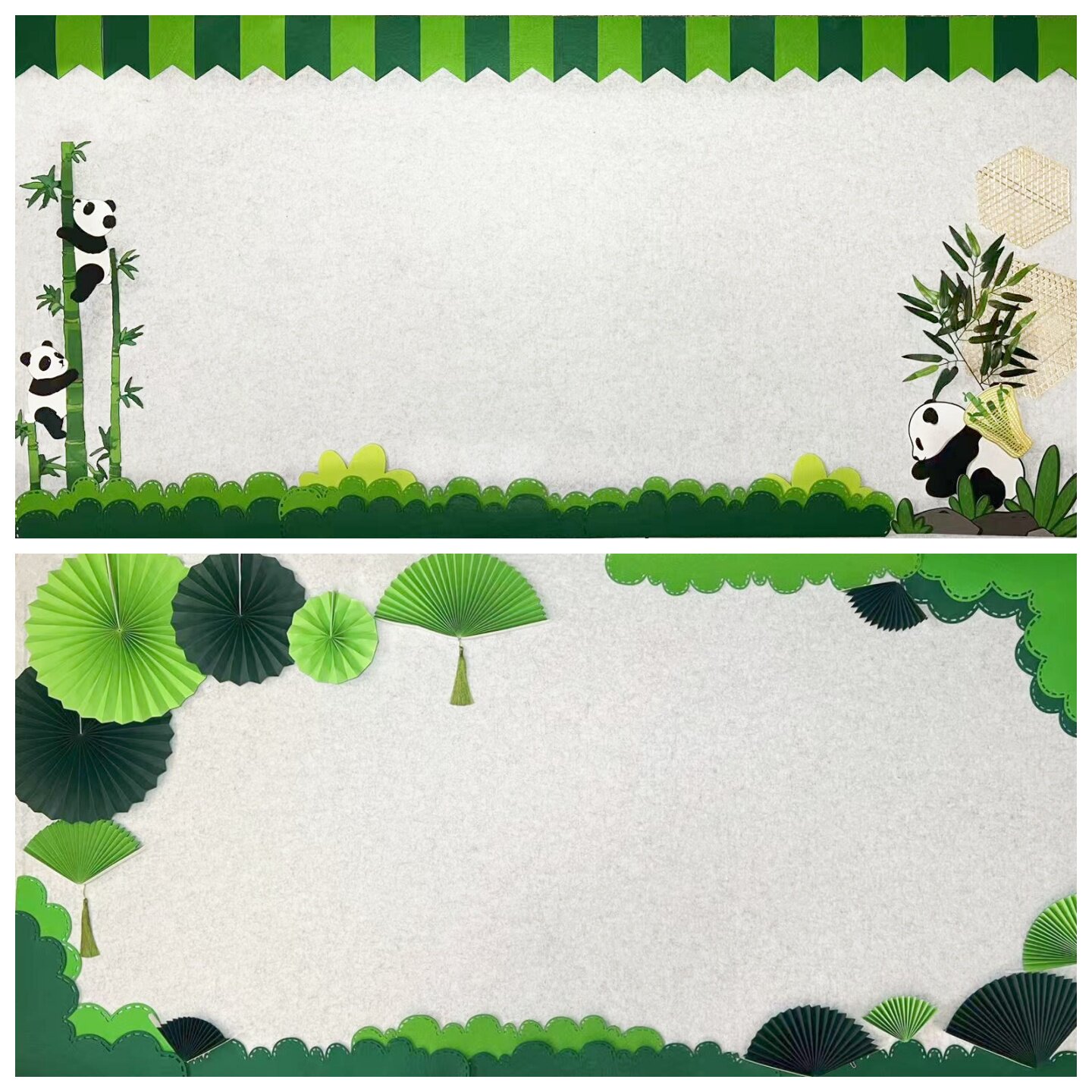 小学幼儿园环创装饰材料春天绿色系黑板报文化墙教室走廊毛毡墙贴