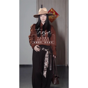 短款风衣民族风外套棕色咖色美拉德春秋女装陶萨酷飒帅气出街