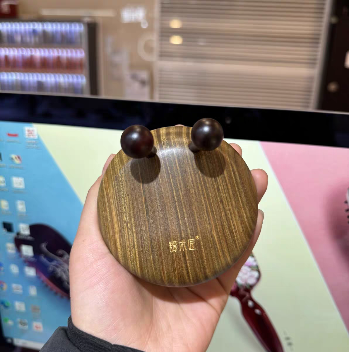 谭木匠新品蜗牛梳指环梳插齿梳黑檀绿檀黑酸枝材质经络按摩梳中秋