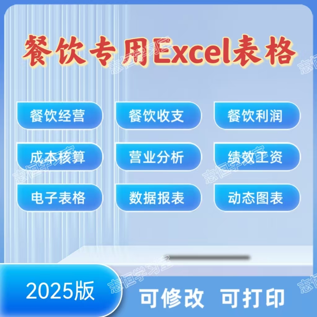 餐饮记账管理开餐厅饭店经营日常收支利润成本菜品分析Excel表格
