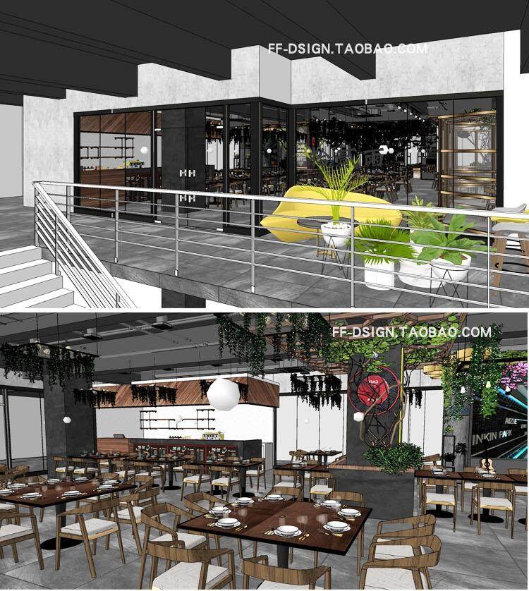 工业风北欧复古草图大师主题音乐餐厅咖啡厅鸟笼卡座火锅店SU模型,商务/设计服务,其它设计服务,淘宝优惠券,粉丝福利购,淘宝优惠卷