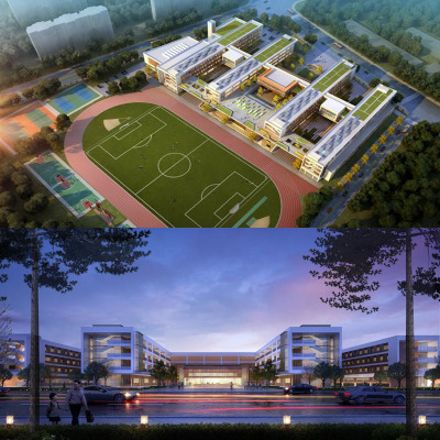 现代小学实验学校校园教育su建筑教学楼综合楼设计SU模型sketchup