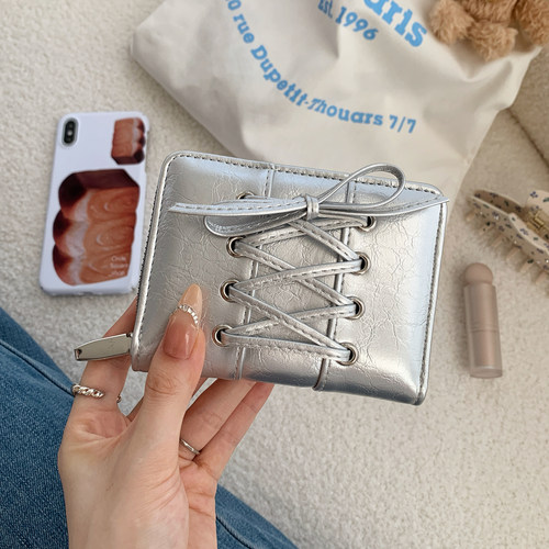 绑带蝴蝶结可爱零钱包大容量