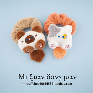 冬季小狐狸毛绒大肠圈ins肥肠皮筋可爱少女发圈头绳高级感发绳饰