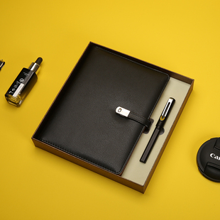 萨搏活页高档笔记本A5 B5可拆卸内芯封面定制金属磁扣可刻字