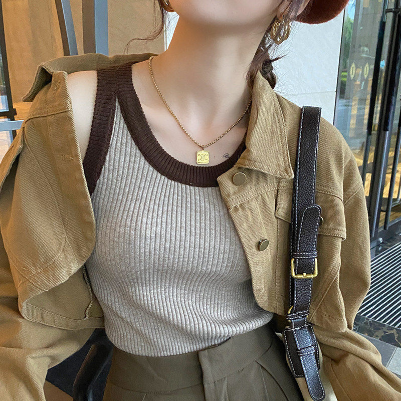 针织背心女装内搭2026春夏季新款设计感遮副乳打底小吊带上衣外穿