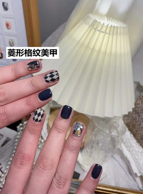 ZYZC指优真彩印花菱形格纹模板美甲钢板高清转格子小白印章工具