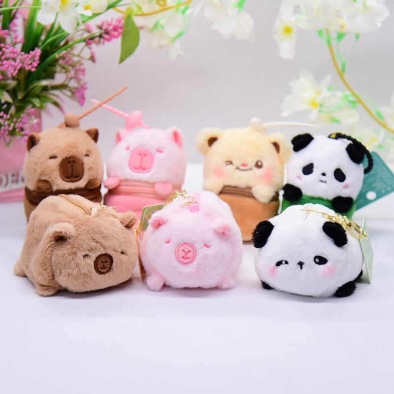 精品挂件卡通毛绒情侣零钱包