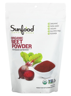 Sunfood Super Foods Organic Beet Powder有机甜菜根粉227g美国