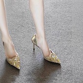 秀禾婚鞋 细跟宴会鞋 新娘鞋 中空单鞋 中式 女水钻高跟鞋 法式 包头凉鞋