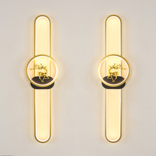 现代简约轻奢格栅灯极简客厅电视背景墙壁灯卧室床头灯长条鹿壁灯