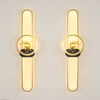 现代简约轻奢格栅灯极简客厅电视背景墙壁灯卧室床头灯长条鹿壁灯