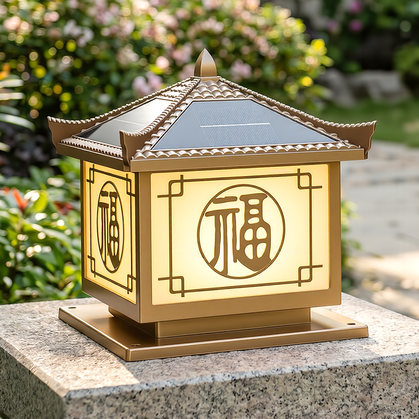 太阳能柱头灯户外围墙灯室外防水