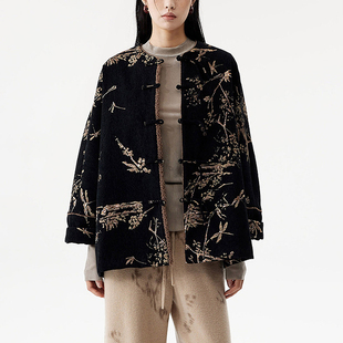 黑色盘扣气质中长款 国风毛呢外套女2026年春季 外套 新中式 于适同款