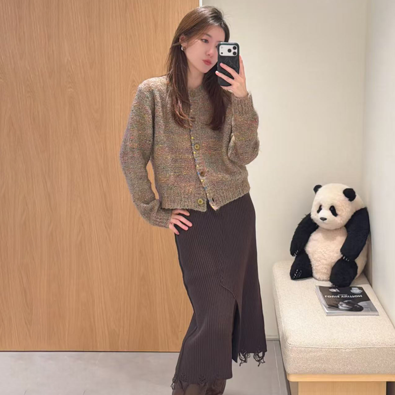 花杂色开衫毛衣女针织衫上衣