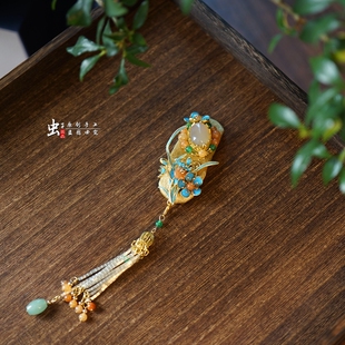 虫子家 新中式发夹 国风多宝旗袍BB夹配饰 短发古风新娘头饰3863