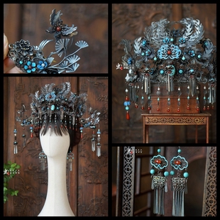 虫子家 旧色仿点翠凤冠 清汉女傩戏发冠 氛围感国风怪诞美学3028