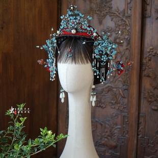 虫子家 旧色清汉女凤冠 氛围感傩戏头饰 中式新娘头饰3158