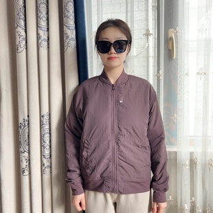 女士运动茄克棉袄薄棉棒球衫拉链开衫速干轻薄透气训练外套短装