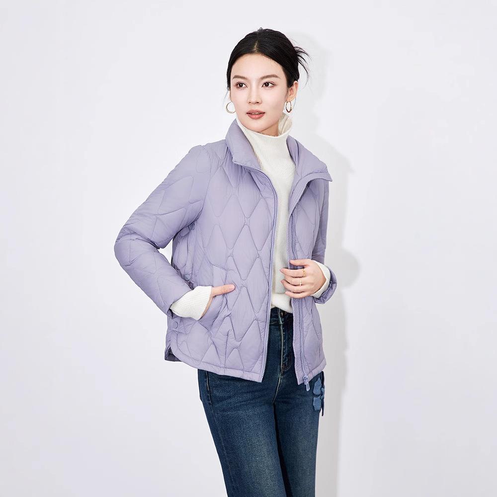 巨好看的冬装外套厚轻薄鸭绒羽绒服女短款冬季立领简约长袖时尚休