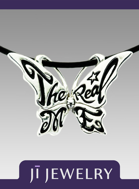 925纯银项链蝴蝶吊坠珐琅锁骨链