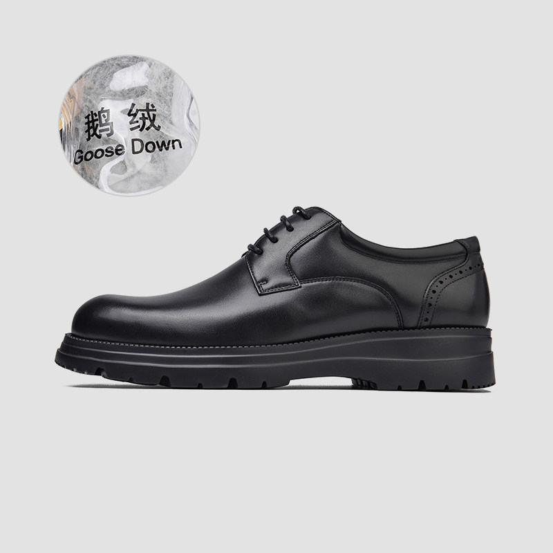 金利来男鞋2025冬季新款正装鹅绒德比牛皮鞋G182540093SCA AAA