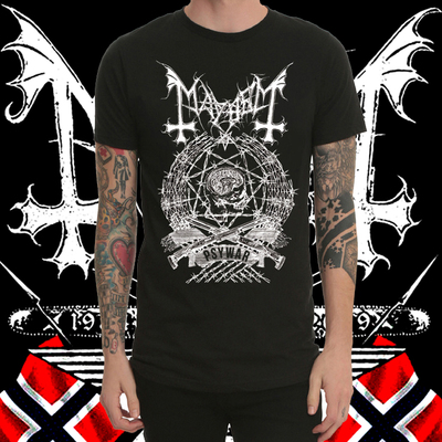 黑金属摇滚乐队数码印花圆领短袖