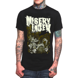 Misery Index摇滚乐队T恤男圆领短袖春夏死亡碾核重金属