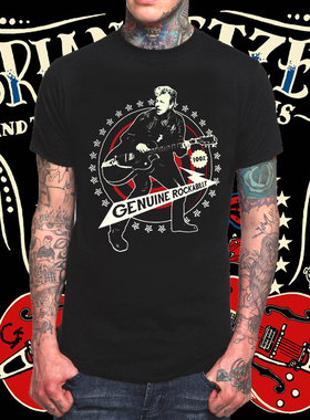 The Brian Setzer Orchestra瞎猫stray cats摇滚乐队T恤男billy