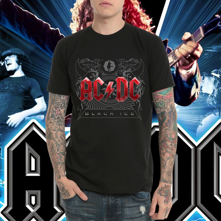 acdc重金属摇滚乐队春夏印花t恤