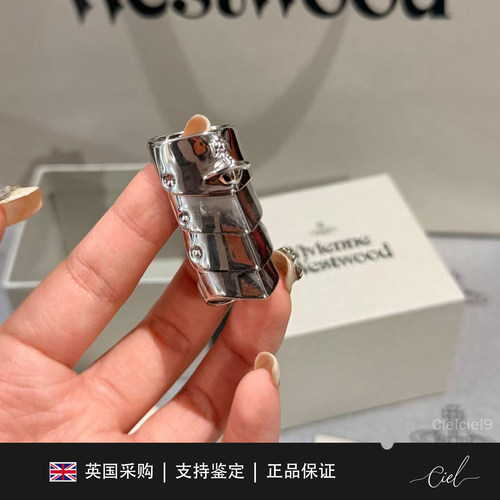 西太后925银铠甲戒指朋克风
