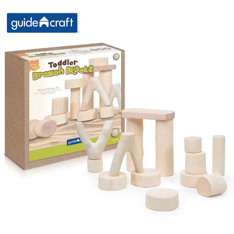 幼童树枝段积木guidecraft搭建构