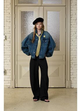 fit calling 经典水洗蓝廓形秋冬款牛仔外套女宽松百搭夹克上衣