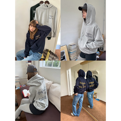 fit calling 躺平俱乐部两色印花套头连帽卫衣女秋冬新款长袖上衣