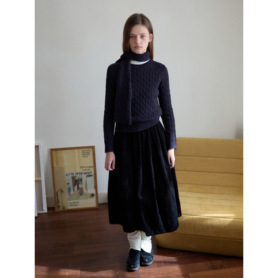 fit calling 通勤简约款100棉复古质感灯芯绒百搭中长款半身裙女