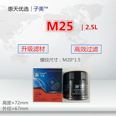 000适配英菲尼迪 EX35 QX60 Q50 G25 G35 G37 M25 Q70L机油滤芯
