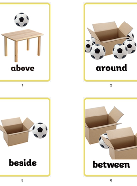 英语老师教具positional位置海报一套22张a4全塑封